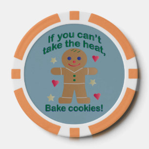Fun "If You Can't Take the Heat" Gingerbread Man Poker Chips