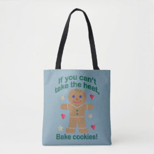 Fun "If You Can't Take the Heat" Gingerbread Man Tote Bag