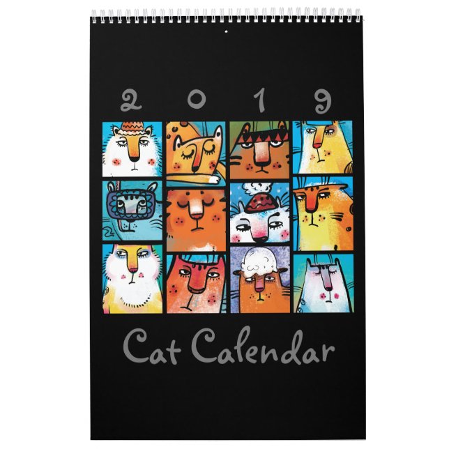 Fun Illustrated Cat Calendar (Cover)