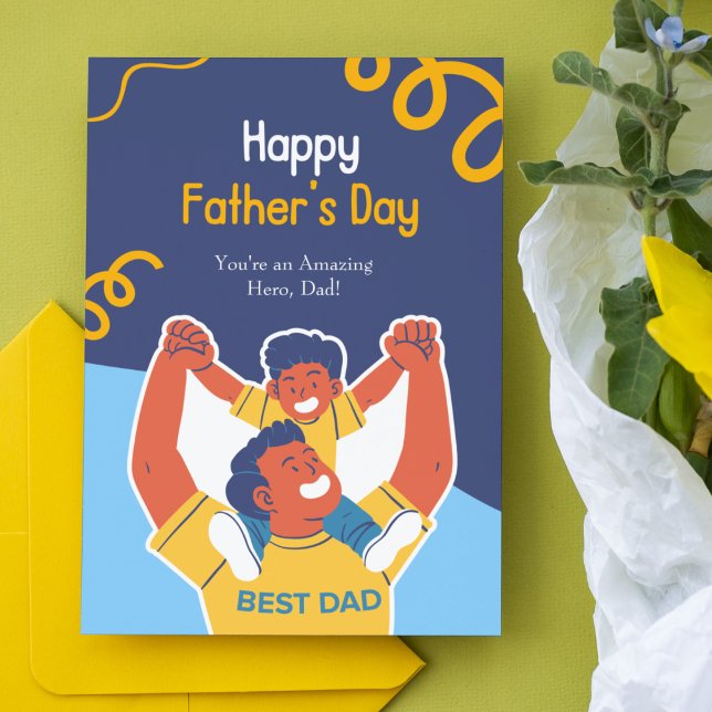 Fun Illustrated Father’s Day Card | Best Dad (Creator Uploaded)