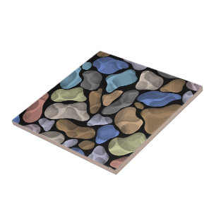 Fun illustration of stones for bathroom Colourful Ceramic Tile