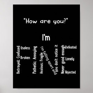 Fun I'm Fine Depression Mental Health Awareness Poster