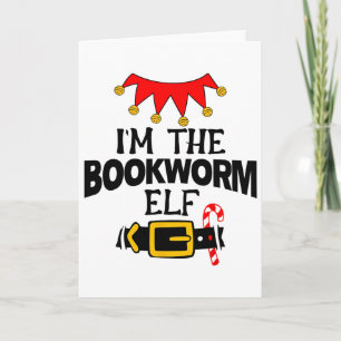 Fun Im The Bookworm Elf Costumes Christmas Family Card