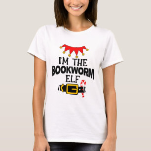Fun Im The Bookworm Elf Costumes Christmas Family  T-Shirt