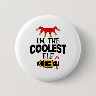 Fun Im The Coolest Elf Costumes Christmas Family M 6 Cm Round Badge