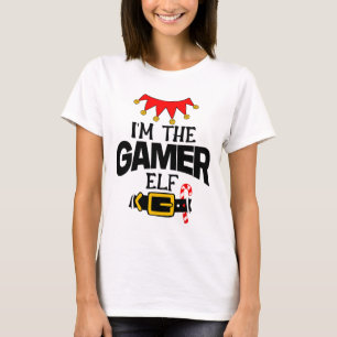 Fun Im The Gamer Elf Costumes Christmas Family Mat T-Shirt