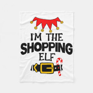 Fun Im The Shopping Elf Costumes Christmas Family Fleece Blanket
