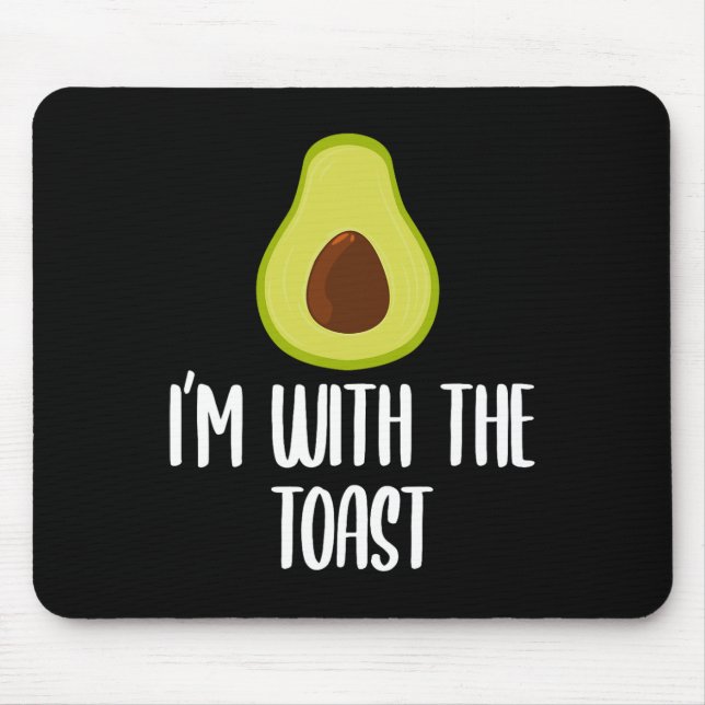 Fun I'm With The Toast Avocado Halloween Couples C Mouse Pad (Front)