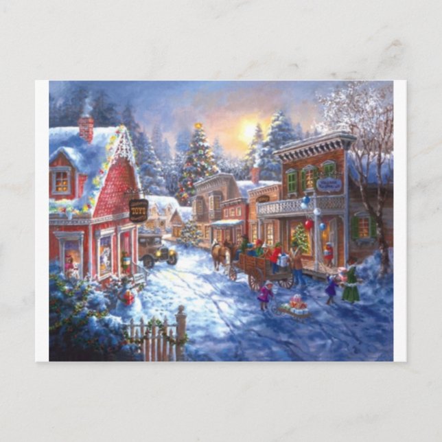 Fun In Christmas Town Holiday Postcard (Front)