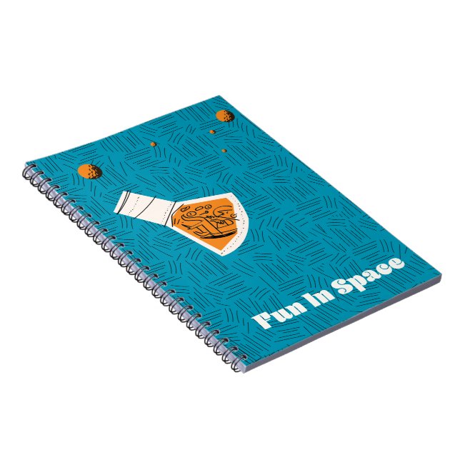 Fun in Space Vintage space poster Notebook (Right Side)