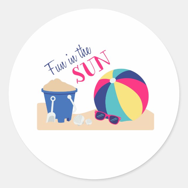 Fun In Sun Classic Round Sticker (Front)