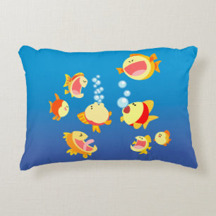 Fun in The Fish Tank (Cartoon Fish) Accent Pillow