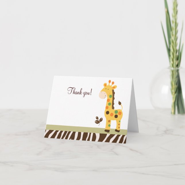 Fun in the Jungle Giraffe Folded Thank you notes (Front)