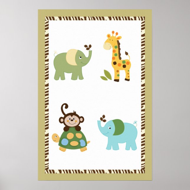 Fun in the Jungle Nursery Art Poster 16x24 (Front)