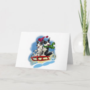 Fun in the snow holiday card
