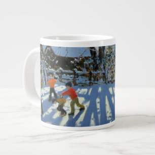 Fun in the snow Tideswell Derbyshire Large Coffee Mug
