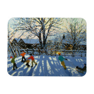 Fun in the snow Tideswell Derbyshire Magnet
