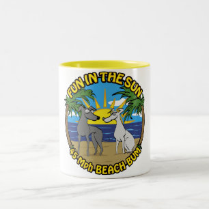 FUN IN THE SUN 45 Mph BEACH BUM Two-Tone Coffee Mug
