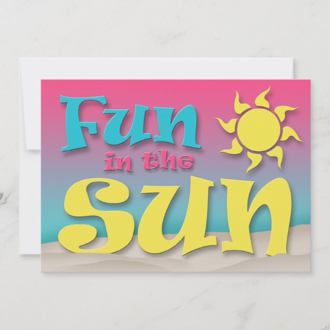 Fun in the Sun - Beach Party Invitations (Front)