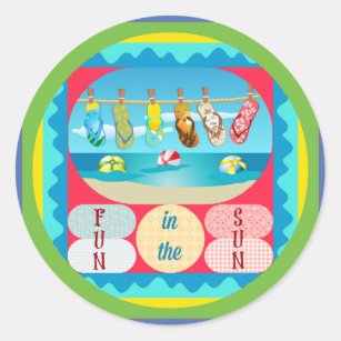 Beach Themed Stickers | Zazzle AU