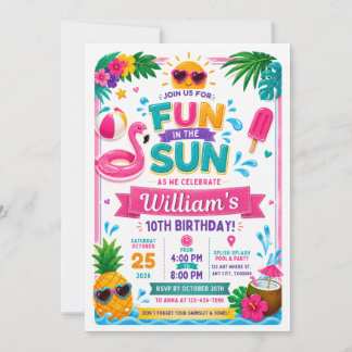 Fun in the Sun Birthday Invitation