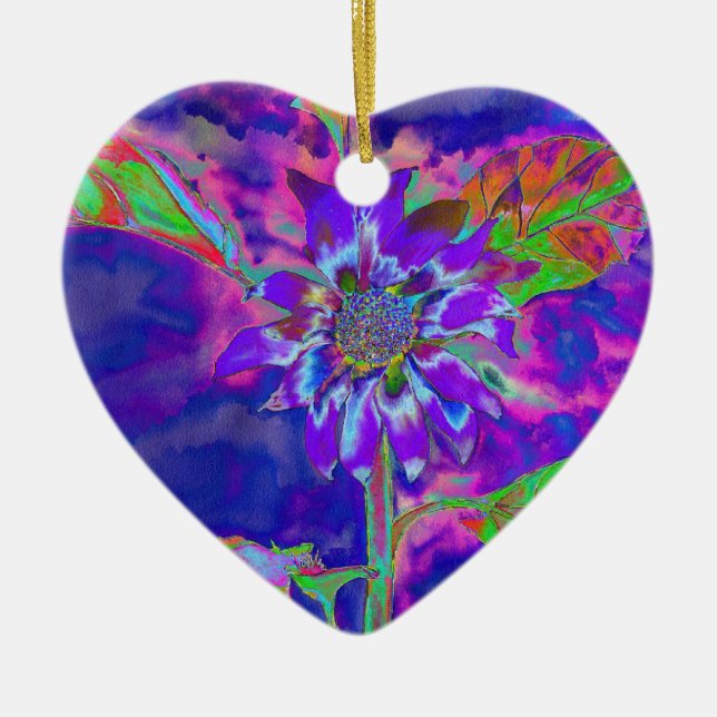 Fun in the Sun Blue Ceramic Tree Decoration (Front)