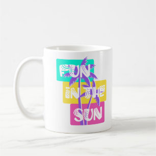Fun in the Sun – Colourful Summer Palm Tree Coffee Mug