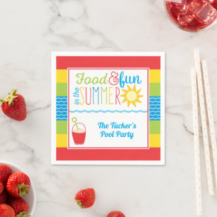 Fun in the Sun Pool Party Cute & Colourful Napkin