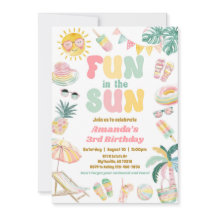 Fun In The Sun Pool Party Invitation