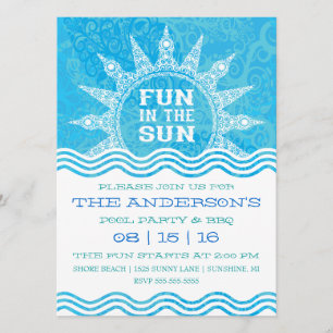 Fun in the Sun Pool Party Invitation
