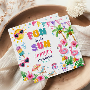 Fun In The Sun Tropical Beach Birthday Party Napkin