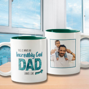 Fun Incredibly Cool Dad – Green New Dad Gift Two-Tone Coffee Mug