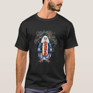 Fun Independence Day Eagle and Hotdog 4th of July T-Shirt