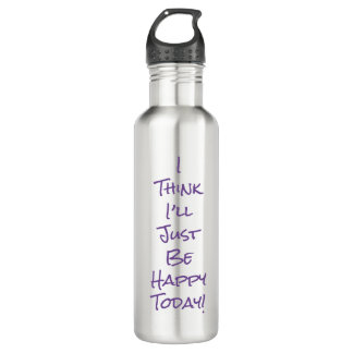 Fun Inspirational Insulated Beverage Bottle Purple
