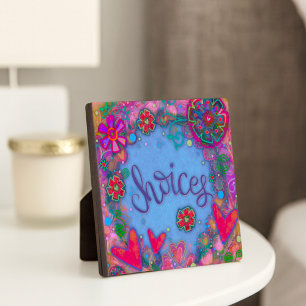 Fun Inspiring Choices Teen Hearts Flowers Girly Plaque