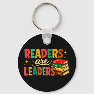 Fun inspiring readers are leaders book lovers key ring