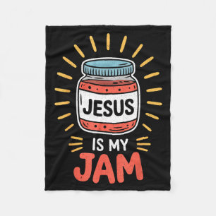 Fun Insrational Religious Saying _ Cute Jesus Is M Fleece Blanket