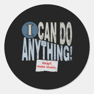 Fun Insulin  T1D Diabetes 1 Classic Round Sticker