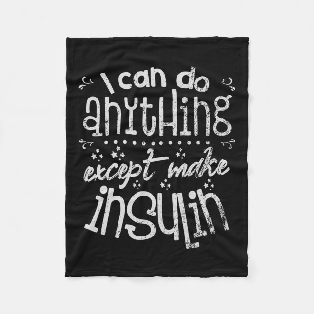 Fun Insulin T1d Diabetes  Fleece Blanket (Front)