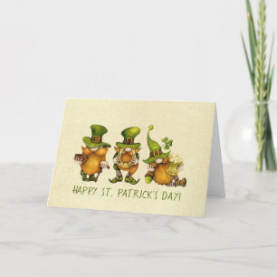 Fun Irish Gnomes Custom Happy St Patrick's Day Holiday Card