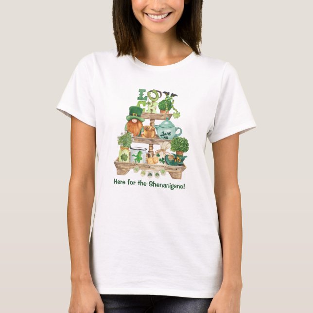 Fun Irish Knickknack Stand Custom St Patrick's Day T-Shirt (Front)