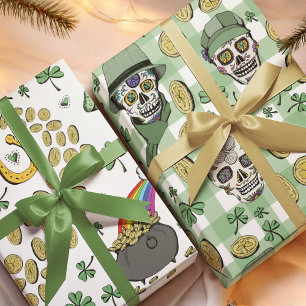 Fun Irish St Patricks Day Leprechaun Shamrock Luck Wrapping Paper