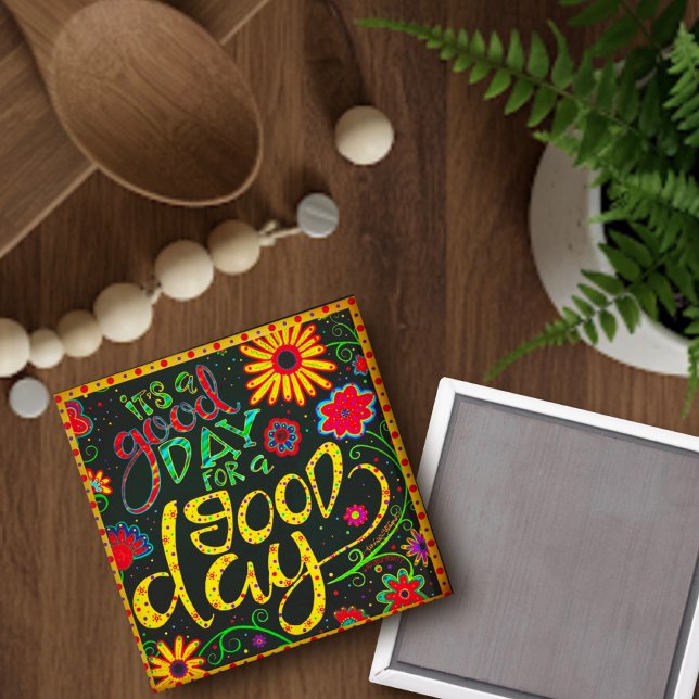 Fun It’s a Good Day Inspirational Floral Trendy Magnet (Creator Uploaded)