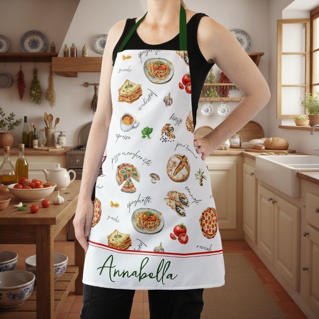 Fun Italian Food Lover Kitchen Apron (Creator Uploaded)