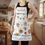 Fun Italian Food Lover Kitchen Script Mangia Bene Apron<br><div class="desc">Celebrate your love of Italian food with this fun kitchen apron featuring pizza, pasta, wine, espresso, and more! Perfect for home cooks and chefs who adore Italian cuisine, this colorful design adds flavor and joy to every meal prep. Mangia bene, ridi spresso, ama molto! (Eat well, laugh often, love much!)...</div>