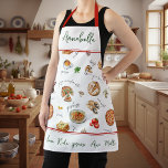 Fun Italian Food Lover Kitchen Script Mangia Bene Apron<br><div class="desc">Celebrate your love of Italian food with this fun kitchen apron featuring pizza, pasta, wine, espresso, and more! Perfect for home cooks and chefs who adore Italian cuisine, this colorful design adds flavor and joy to every meal prep. Mangia bene, ridi spresso, ama molto! (Eat well, laugh often, love much!)...</div>