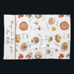 Fun Italian Food Lover Mangia Bene Tea Towel<br><div class="desc">Celebrate your love of Italian food with this fun kitchen towel featuring pizza, pasta, wine, espresso, and more! Perfect for home cooks and chefs who adore Italian cuisine, this colorful design adds flavor and joy to every meal prep. Mangia bene, Ridi spresso, Ama molto! (Eat well, laugh often, love much)....</div>