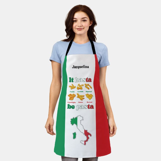 Fun Italy IT HASTA BE PASTA Apron (Worn)