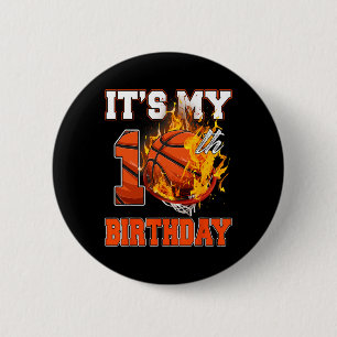 Fun It's My 10th Birthday 10 Years Old Basketball  6 Cm Round Badge