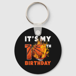 Fun It's My 10th Birthday 10 Years Old Basketball  Key Ring